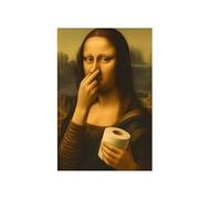 Dorugage Mona Lisa Holding Her Nose | Mona Lisa Bathroom Art | Parody MonaLisa Bathroom Wall Art Picture Poster | Funny Vintage Humor Bad Smell Toilet Poster for Washroom Decoration