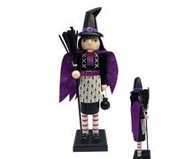 Dorugage Nutcrackers Figures Wood 14 Inch | Black Cat Witch Desktop Holiday Figure | Decorative Desktop Ornament for Study Teens Adults Kids Living Room Bedroom Nightstand Bookshelf