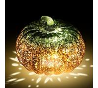 Dorugage Pumpkins Night Light | Starry Glass Pumpkins | Illuminated Lamp Light Up Sparkling Decor | Halloween Decoration Scene Props for Fall Table Bedroom Hallway