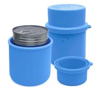 DORUI Canned Dog Food Storage Container, Food-Grade Silicone Can Cover for Dog and Cat Food, Keep Canned Fresh, No Odor in Fridge, Dishwasher Safe, Fit Most Standard Size for Pet Canned(Blue)
