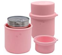 DORUI Canned Dog Food Storage Container, Food-Grade Silicone Heat-Resistant Cover for Dog and Cat Food, Lock in Odor, No Odor in Fridge, Dishwasher Safe, Fit Most Standard Size Pet Canned(2 Pcs Pink)