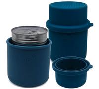 DORUI Canned Dog Food Storage Container, Food-Grade Silicone Heat-Resistant Cover for Dog and Cat Food, No Odor in Fridge, Dishwasher Safe, Fit Most Standard Size Pet Canned(2 Pcs Dark Blue)