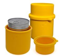 DORUI Canned Dog Food Storage Container, Food-Grade Silicone Heat-Resistant Cover for Dog and Cat Food, Lock in odor, No Odor in Fridge, Dishwasher Safe, Fit Most Standard Size Pet Canned(2Pcs Orange)