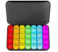 Doruimi Weekly Pill Box Organiser, Small Pill Box 7 Day 4 Times A Day, with 28 Copartments to Hold Plenty of Medication, Vitamins and Supplements