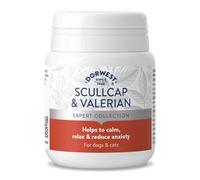 Dorwest Herbs Scullcap & Valerian Calming Tablets for Dogs and Cats, 100 Tablets, Natural Dog Calming Supplements for Stress and Anxiety Relief - Non-Drowsy
