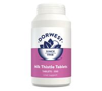 Dorwest Milk Thistle 500 Tablets for Dogs & Cats - Whole Fruit Extract, 80% Silymarin, Liver Support