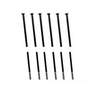 DoRysk 12 Pieces A Lot Diameter 2.0 mm Black Colour Bicycles Spokes Material 304 Stainless Steel Straight Pull Head Mountain Bike Spokes (Length 266 mm)