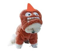 DoRysk 1PC Pet Apparel Cat Autumn/Winter Plush Thickened Warm Halloween Funny Hoodie Coat With Drawstring Buckle For Small Medium Dogs(Onecolor,L)