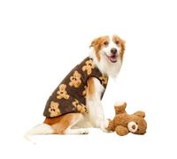 DoRysk 3XL-8XL Cute Bear Pattern Dog Sweater For Large Dogs, Winter Big Dog Clothes Warm Fleece Pullover Coat Cold Weather Vest Pitbull(Coffee,6XL)