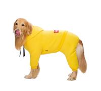 DoRysk Autumn and winter big dog clothes dog sweater hoodie/full cover one piece/suitable for medium and large dog coat(Yellow,30)