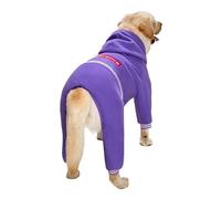DoRysk Autumn and winter big dog clothes dog sweater hoodie/full cover one piece/suitable for medium and large dog coat(PURPLE,34)