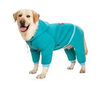DoRysk Autumn and winter big dog clothes dog sweater hoodie/full cover one piece/suitable for medium and large dog coat(Blue,34)