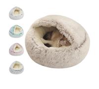 DoRysk Cat Bed Pet Mattress Warm Soft Plush Pet Bed With Cover Round Cat Dog Sleeping Nest Cave For Small Dogs Kitten(Green)