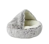 DoRysk Cat Bed Pet Mattress Warm Soft Plush Pet Bed With Cover Round Cat Dog Sleeping Nest Cave For Small Dogs Kitten(White brown)