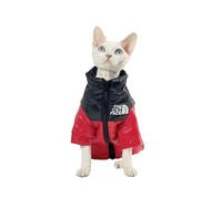 DoRysk For Cat Warm Greatcoat Long Sleeves Waterproof Coat For Kittens In Winter(Red,XL)