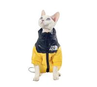 DoRysk For Cat Warm Greatcoat Long Sleeves Waterproof Coat For Kittens In Winter(Yellow,L)