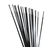 DoRysk Pillar PSR 1432 Spokes Straight Pull Stainless Steel Gauge 14G Bladed Black Wheel Part Road Disc DH FR Bike Spoke (255 mm), Pack of 12