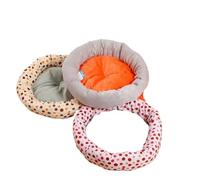 DoRysk Short Plush Round Cat Nest Comfortable Cushion Bed Thickened Comfortable Cotton Plush Random Pattern Cat Nest Short