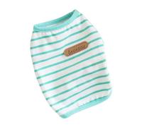 DoRysk Striped Puppy Sleeveless Vest Spring Summer Pet Clothes For Small Dogs Pomeranian Chihuahua Pullovers Kitten T-shirts Outfits(Green Striped,XL-suit 4.5-6.0kg)
