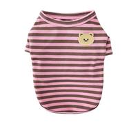 DoRysk Summer Dog Clothes Bear Print Stripe T-Shirt French Bulldog Vests Luxury Dog Clothing Cat Thin Shirts Pet Costume(Onecolor,S)
