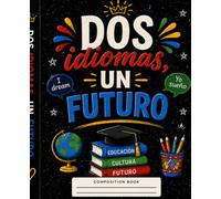 Dos Idiomas, Un Futuro: Cuaderno de Composición Negro para Estudiantes Bilingües: Cuaderno Rayado de 110 Páginas para Apuntes, Tareas y Éxito Académico