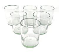Dos Sueños Hand Blown Mexican Drinking Glasses - Set of 6 Natural Clear Tumbler Glasses (10 oz each)