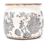 Dosayes Flower pot,Vintage Ceramic Pot for Planter with Drainage Holes, Ø 14 x H 13 cm Ice Crack Glazed Planters Pot for Indoor,Vase&Planter Grey