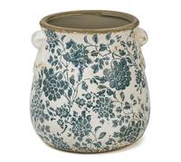 Dosayes Teal Ceramic Pot for Planter, Vintage Flower Pot with Drainage Holes, 6.3 inch Ice Crack Glazed Indoor Planters Pot with Handle (Cyan)
