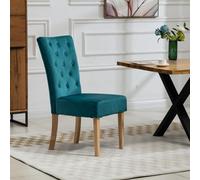 Dosenna Oval Dining Table Set With 4 Pienza Velvet Chairs - Teal