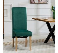 Dosenna Oval Dining Table Set With 4 Rimini Velvet Chairs - Green