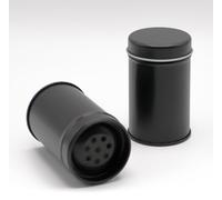 Dosenritter | 12 x Round Metal Spice shakers, Each for 60g Spice Powder or 30g Dried Herbs | with 6 Shaker Inserts | 8 x 4.8 cm (H,ø)