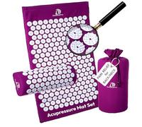 DoSensePro Acupressure Mat and Pillow Massage Set - by + Gel Pack. Acupuncture Mattress for Neck and Back Pain. Relieve Sciatic, Headaches, Aches at Pressure Points. Natural Sleeping Aid, 2 Piece Set