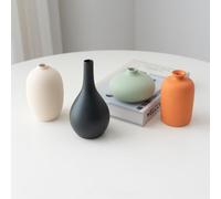 Dosenstek Ceramic Vase Set of 4 for Modern Home Decor Minimalist Decoration, Round Matte Vases for Dry Flowers Booktable, Bookshelf, Tables, Living Room, Table Vases