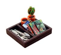 DOSERTY 1/12 Scale Resin Crafted Gardening Accessories Collection with Interchangeable Foliage for Customizable Dollhouses Gardens Realistic Miniature Garden Fence