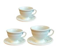 DOSERTY 3Pcs Elegant French Styles Miniature Coffee Cup And Saucer Set Teaset Doll House Accessories For Realistic Decors Collectible Doll House Coffee Cup Set
