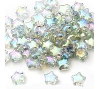 DOSERTY 50Pcs Glass Star Charm For Unique Necklaces Bracelets Earrings Handmade Accessories Elegant Jewelry Crafting Findings Antique Star Charm