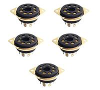 DOSERTY 5pcs 8-Pin Vacuum Tube Socket For 6P3P 6P6P 6n8p 6n9p 5Z3P 5Z2P 6j8p Suitable For Preamps Amplifiers GZS8-B1/GZS8-B1-G Eight Pin Tube Socket