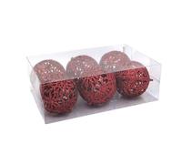 DOSERTY 6Pcs Shimmering Christmas Ball Ornament 55mm Shatterproof Baubles Hanging Decorations For Tree Wreath Mantels Decorations With Hanging Rope