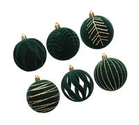 DOSERTY 6Pcs Shimmering Christmas Tree Baubles Velvets Flocking Ornaments For Festives Stylish Holidays Home Decorations Holiday Celebration Ornament