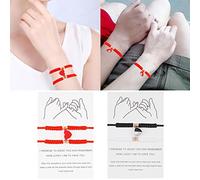 DOSERTY Black Red String Bracelets For Creative Chinese Knot Love Couple Card Bracelets Heart Magnet Attractive 2-piece Matching For Boy And Girl