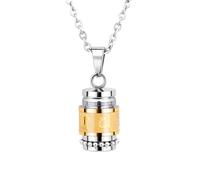DOSERTY Buddhist Six Word Mantras Necklace Adjustable Length Clavicle Chain Stainless Steel Unisex Neckchain Religious Jewelry Ethnic Pendant