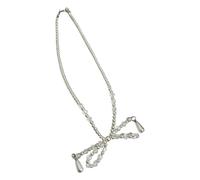 DOSERTY Crystal Glass Beaded Bow Necklace Butterfly Charm Clavicle Chain Colorful Collarbone Chain Women Fashion Neck Jewelry Eye Catching Necklace