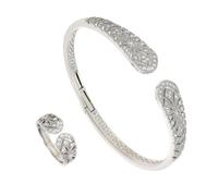 DOSERTY Diamonds Embellished Rings And Set Statement Jewelry Set Suitable For Weddings Parties And Various Occasion Modern Fashion Jewelry