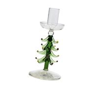 DOSERTY Glass Flame Possessors Christmas Tree Plan Handblown Borosilicate For Narrow Waxlights Strong Base Holiday Deck Celebratory Point Possessors Set