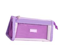 DOSERTY High Capacity Pencil Case 2 Compartment Pencil Pouches Clear Bag Portable Organiser Bag Travel Makeup School Case