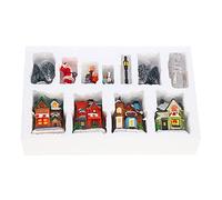 DOSERTY Illuminated Village Collection Christmas Winter Village Animated Christmas Scene With LED Lights Presents For Child People Figures Set Trees Set Accessories