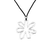 DOSERTY Korean Fashion Black Rope Necklace Women Adjustable Elegant Metal Heart Flower Pendant Choker Jewelry Her