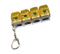 DOSERTY LED Light Up 4 Mechanical Keycap Clickers Toy Portable Stress Relief Keychain for Office Desk Calming Keychain Toy