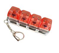 DOSERTY LED Light Up 4 Mechanical Keycap Clickers Toy Portable Stress Relief Keychain for Office Desk Calming Keychain Toy