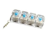 DOSERTY LED Light Up 4 Mechanical Keycap Clickers Toy Portable Stress Relief Keychain for Office Desk Calming Keychain Toy